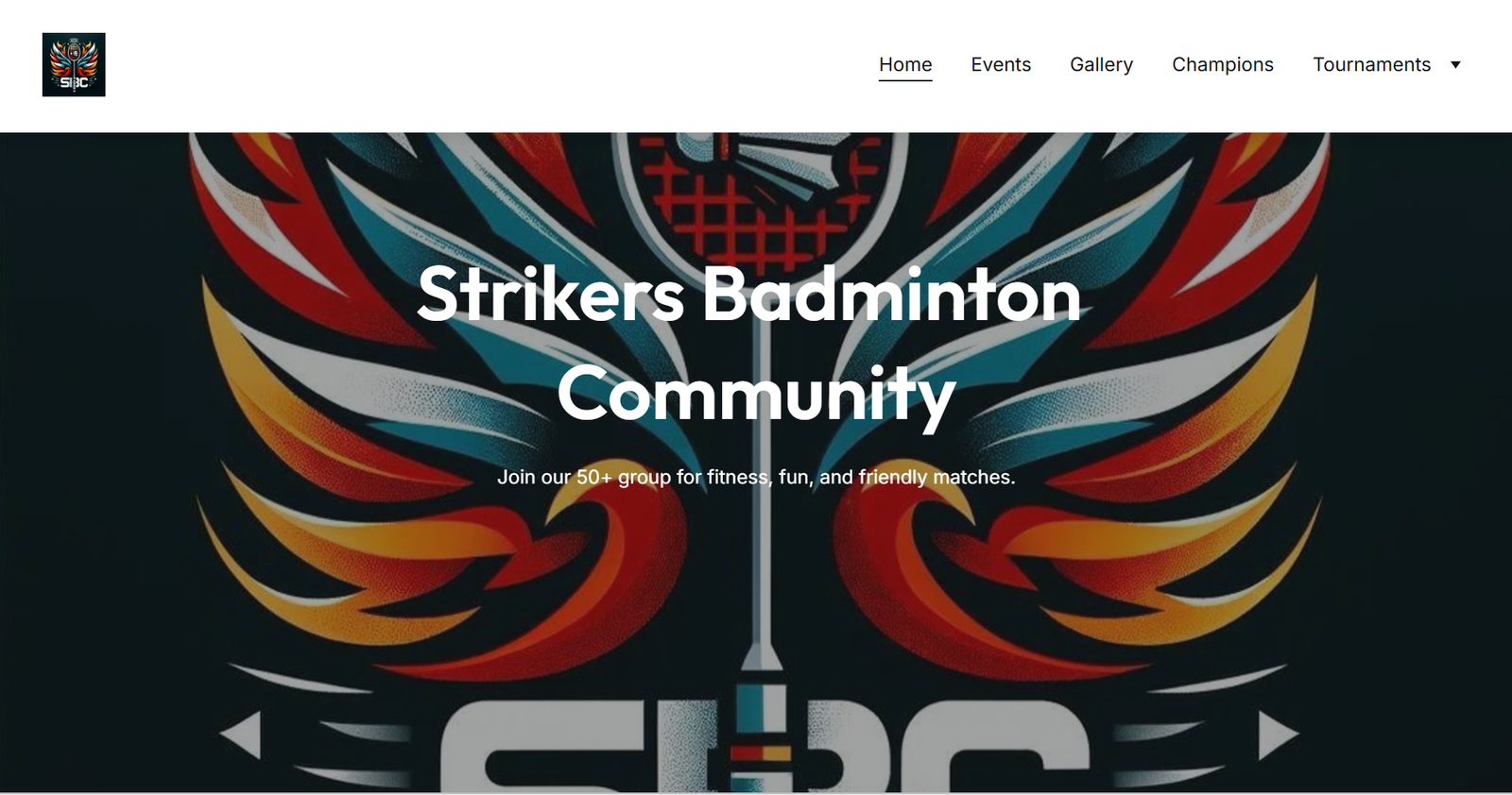 Strikers Badminton Club website by Yaahan